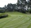 Water comes right up to the left side of the green on the fourth hole at Windsor Parke Golf Club in Jacksonville.