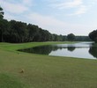 There is a whole lot of water along the fairway on the Champions Club at Julington Creek's eighth hole, a par 5.