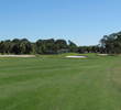 A cluster of bunkers stretch across the fairway on the par-5 finishing hole at Selva Marina Country Club. 