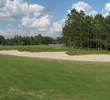 Designer Clyde Johnston installed church pew bunkers on No. 17, the signature hole at Eagle Landing at Oakleaf Plantation.
