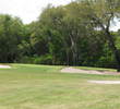 Bunkers close in on the sixth green of the South Course at Fernandina Beach Golf Club.