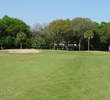 Large bunkers are frequently employed near greens on the West Course at Fernandina Beach Golf Club.
