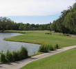 The water zigzags into the 17th fairway at the Country Club of Orange Park.