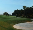 The target is small on the par-5 ninth at the Players Stadium Course at TPC Sawgrass in Ponte Vedra Beach, Fla.