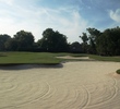 A large bunker is one of the obstacles on the 585-yard par-5 second at Queen's Harbour Yacht and Country Club in Jacksonville.