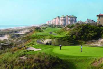 Ocean Links at Amelia Island Plantation: View from 15th hole which resembles Pebble Beach's par three in which you shoot out into the ocean.